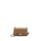 CHANEL 22B PEARL CRUSH MINI RECTANGULAR FLAP BAG LAMBSKIN DARK BEIGE GHW (MICROCHIP)