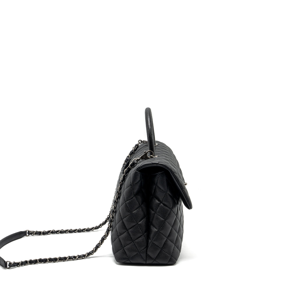 CHANEL LARGE COCO HANDLE CAVIAR BLACK RUTHENIUM HARDWARE