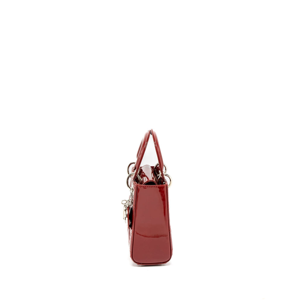 DIOR MINI LADY DIOR PATENT RED SHW