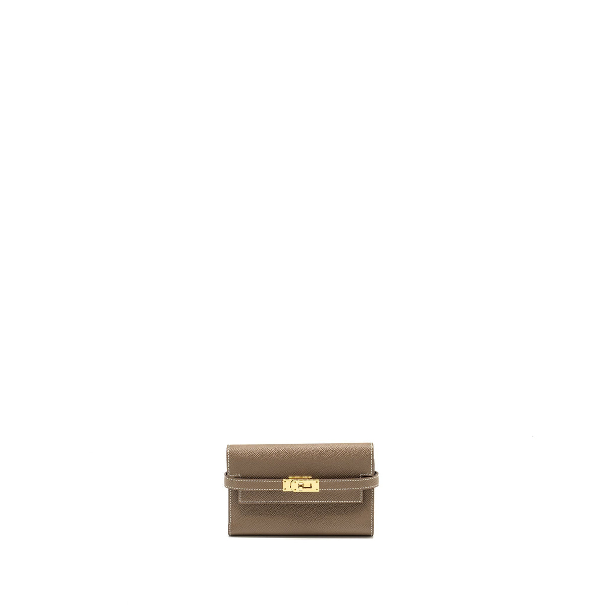 HERMES KELLY COMPACT WALLET EPSOM ETOUPE GHW