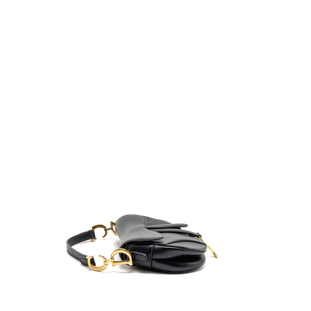 DIOR MINI SADDLE BAG CALFSKIN BLACK GHW