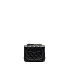 CHANEL MINI SQUARE FLAP BAG LAMBSKIN BLACK LGHW (MICROCHIP)