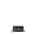 CHANEL 23B MINI FLAP WALLET WITH ADJUSTABLE CHAIN CAVIAR IRIDESCENT BLACK GHW (MICROCHIP)