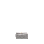 CHANEL PEARL CRUSH MINI SQUARE FLAP BAG LAMBSKIN LIGHT GREY GHW (MICROCHIP)