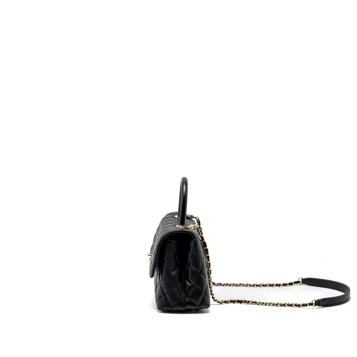 CHANEL SMALL COCO HANDLE CAVIAR BLACK LGHW (MICROCHIP)