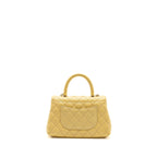 CHANEL SMALL COCO HANDLE CAVIAR 22P LIGHT YELLOW LGHW (MICROCHIP)