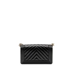 CHANEL CHEVRON MEDIUM BOY BAG CAVIAR BLACK SHW