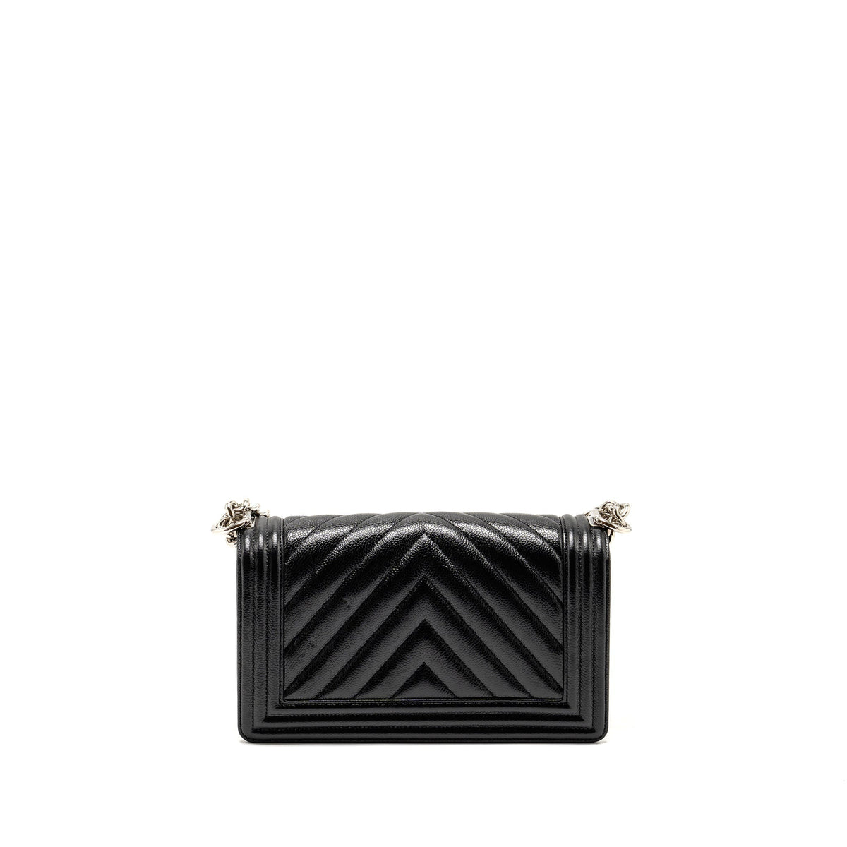 CHANEL CHEVRON MEDIUM BOY BAG CAVIAR BLACK SHW