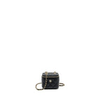CHANEL 23C MINI VANITY CASE WITH CHAIN CAVIAR BLACK LGHW (MICROCHIP)