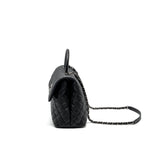 CHANEL LARGE COCO HANDLE CAVIAR BLACK RUTHENIUM HARDWARE