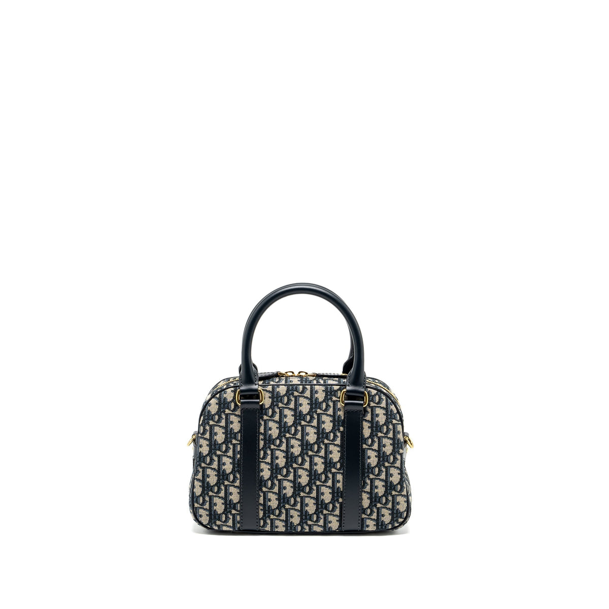 DIOR MEDIUM BOWLING BAG DIOR OBLIQUE CANVAS BLUE GHW