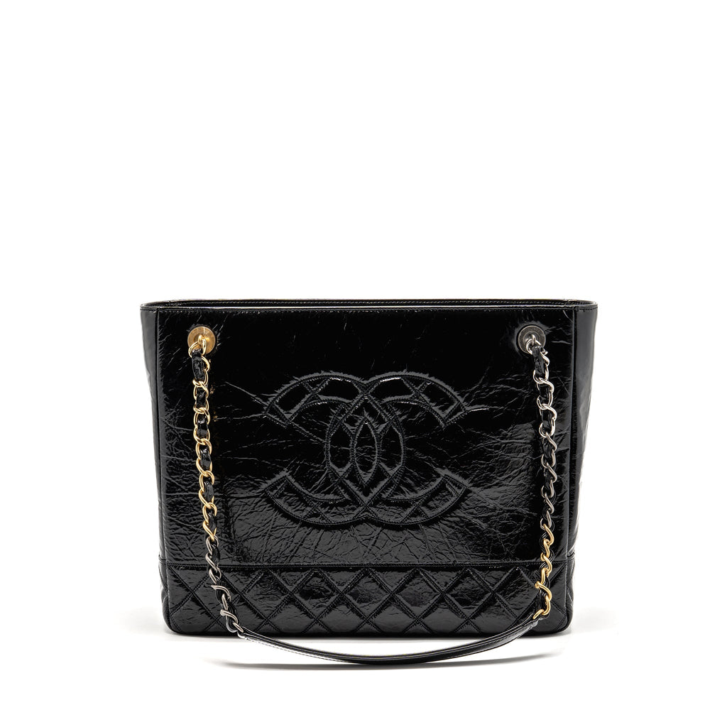 Chanel Paris-31 rue Cambon timeless shopping tote quilted shiny aged calfskin black multicoloured hardware