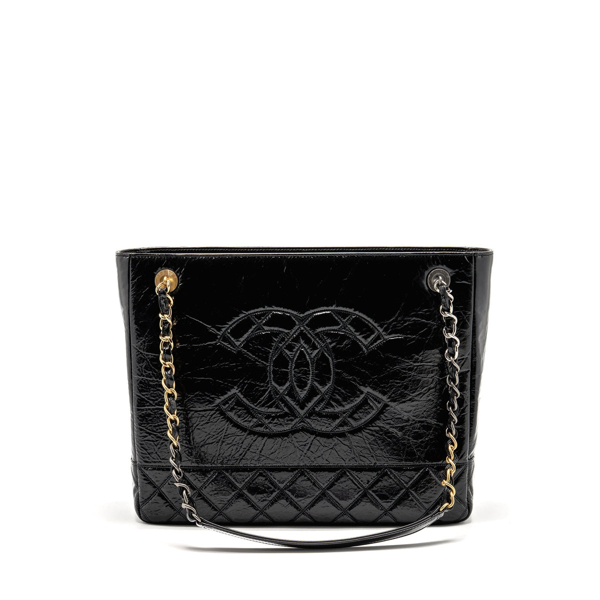 Chanel Paris-31 rue Cambon timeless shopping tote quilted shiny aged calfskin black multicoloured hardware