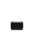 CHANEL 24C GOLD CRUSH WALLET ON CHAIN CALFSKIN BLACK GHW(MICROCHIP)