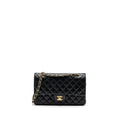 CHANEL MEDIUM CLASSIC DOUBLE FLAP BAG LAMBSKIN BLACK GHW