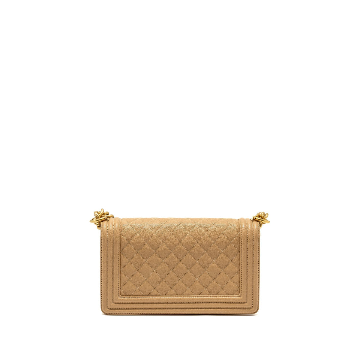 CHANEL MEDIUM BOY BAG CAVIAR BEIGE GHW