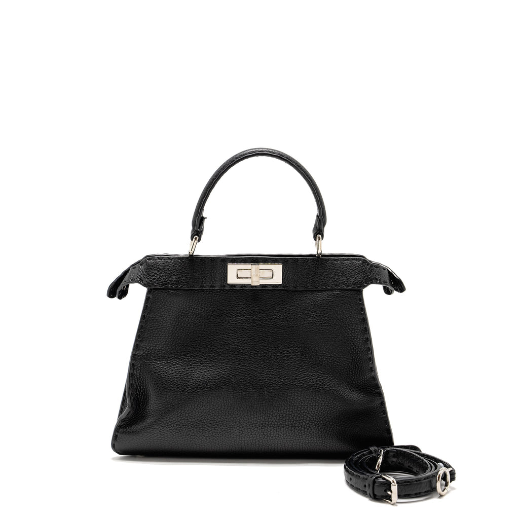 FENDI MEDIUM PEEKABOO BAG CALFSKIN BLACK SHW
