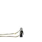 CHANEL 23B MINI FLAP WALLET WITH ADJUSTABLE CHAIN CAVIAR IRIDESCENT BLACK GHW (MICROCHIP)
