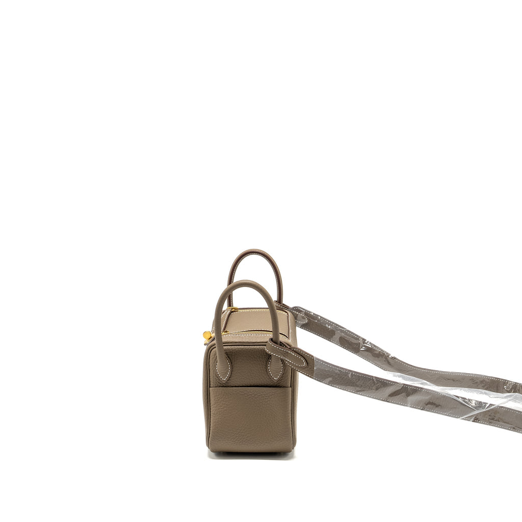 Hermes Mini Lindy II Clemence Etoupe GHW