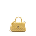 CHANEL SMALL COCO HANDLE CAVIAR 22P LIGHT YELLOW LGHW (MICROCHIP)