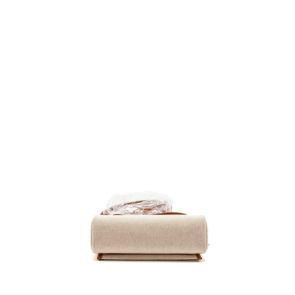 HERMES HERBAG MINI CANVAS/HUNTER LEATHER ECRU-BEIGE/FAUVE GHW