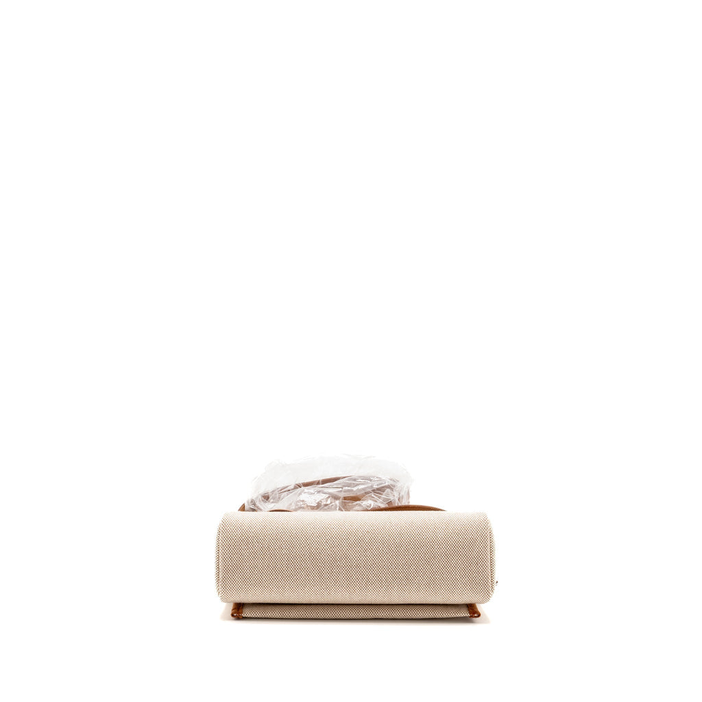 Hermes Herbag Mini Canvas/Hunter Ecru-Beige/Fauve GHW