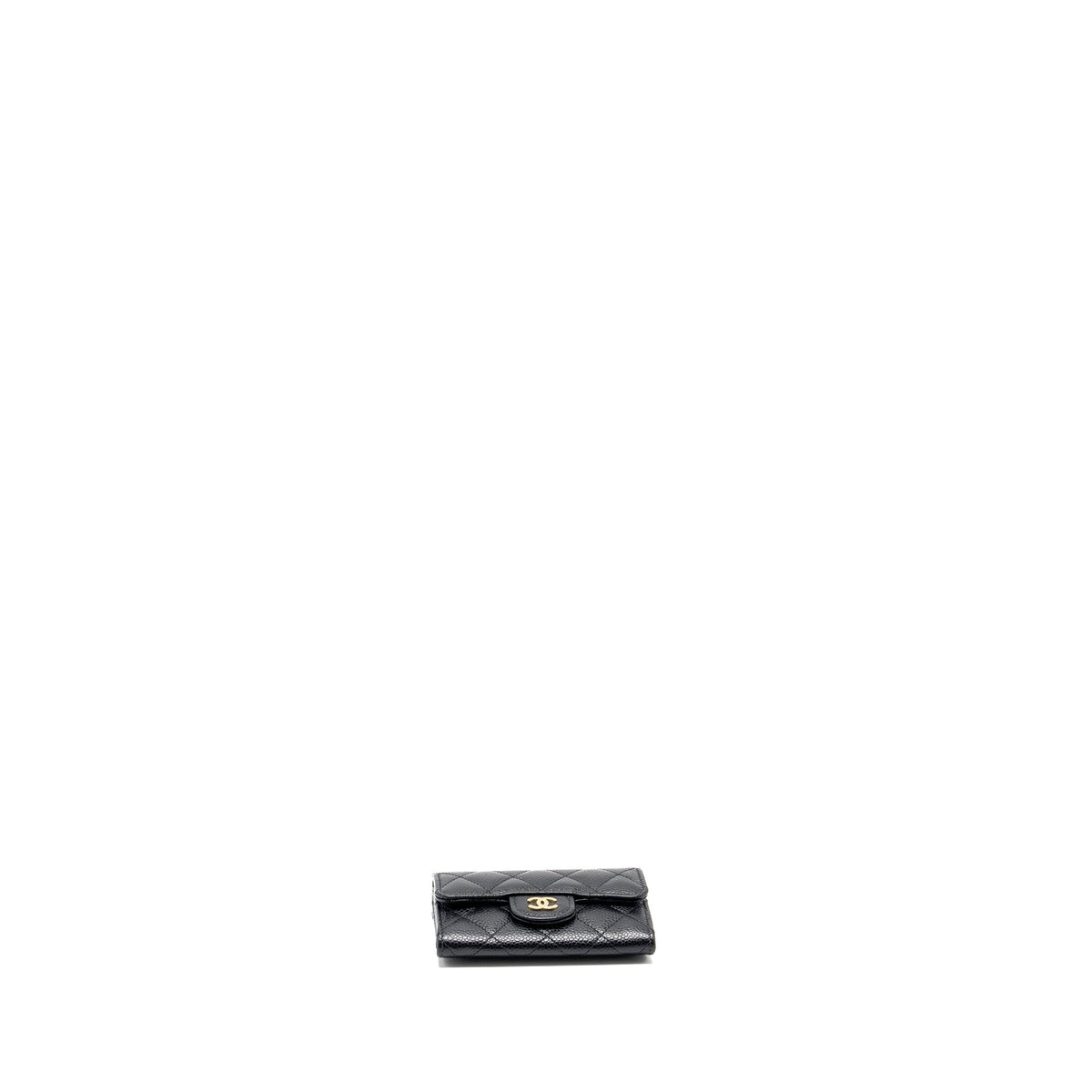 CHANEL CLASSIC FLAP CARD HOLDER CAVIAR BLACK GHW (MICROCHIP)