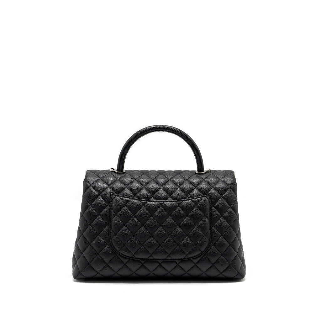 CHANEL LARGE COCO HANDLE CAVIAR BLACK RUTHENIUM HARDWARE
