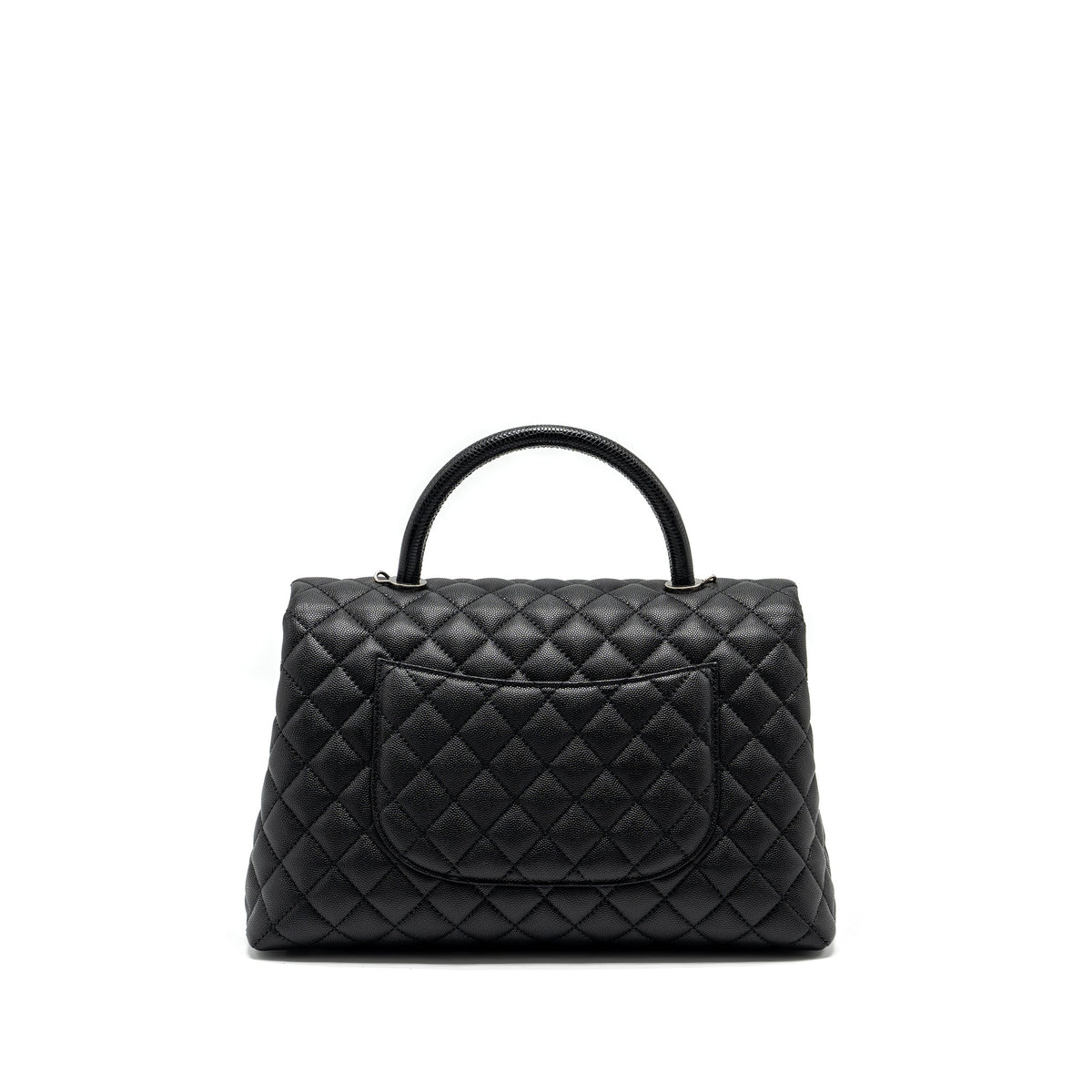 CHANEL LARGE COCO HANDLE CAVIAR BLACK RUTHENIUM HARDWARE