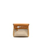Hermes Herbag Mini Canvas/Hunter Leather Beton / Natural Sable SHW