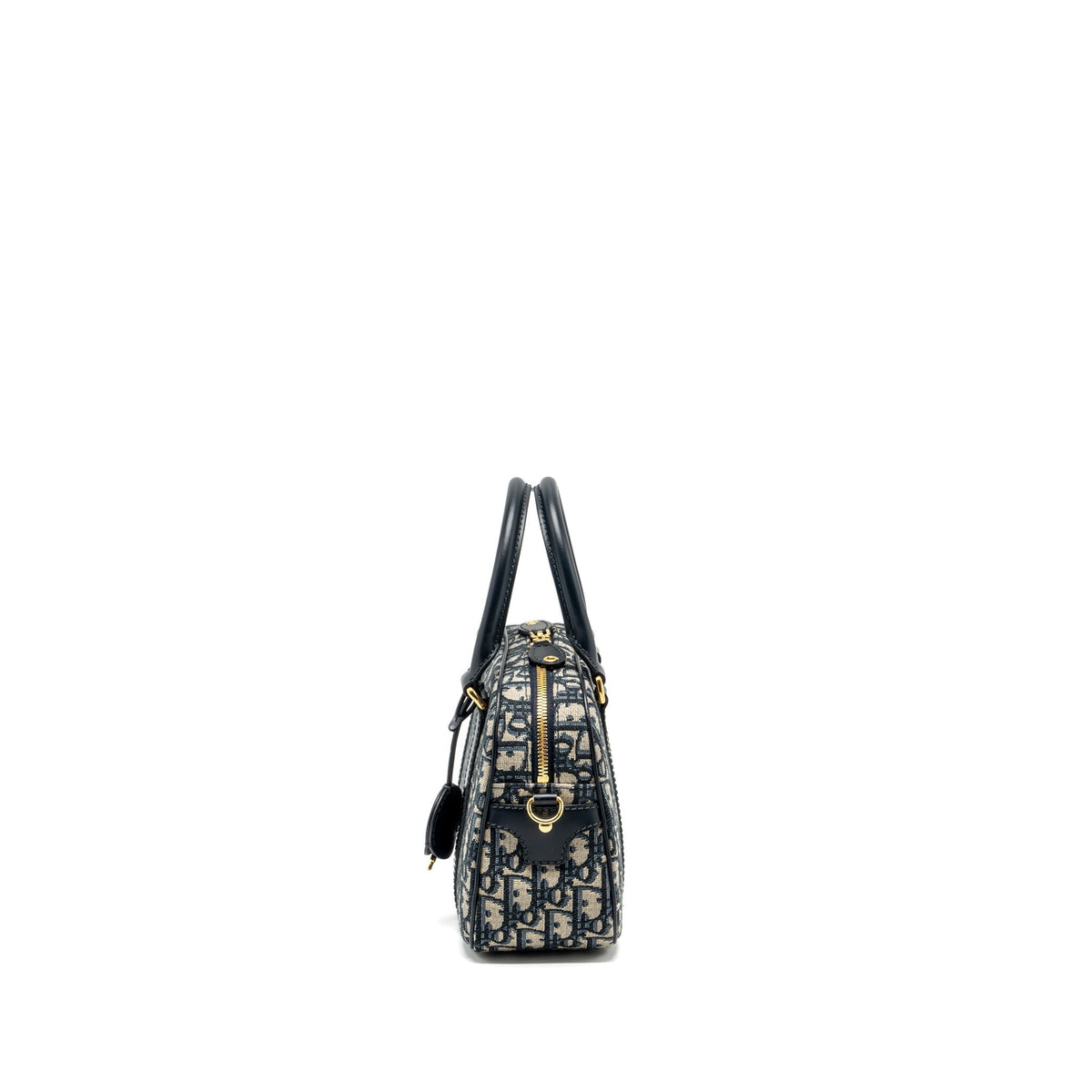 DIOR MEDIUM BOWLING BAG DIOR OBLIQUE CANVAS BLUE GHW