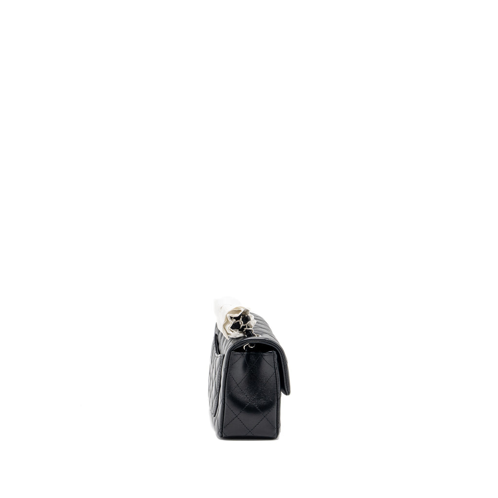 CHANEL MINI RECTANGULAR FLAP BAG LAMBSKIN BLACK SHW (MICROCHIP)