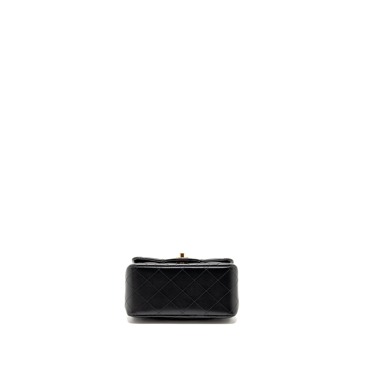 CHANEL MINI SQUARE FLAP BAG LAMBSKIN BLACK LGHW (MICROCHIP)
