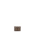 GUCCI HORSEBIT 1955 CARD CASE WALLET GG SUPREME CANVAS/ CALFSKIN BROWN GHW
