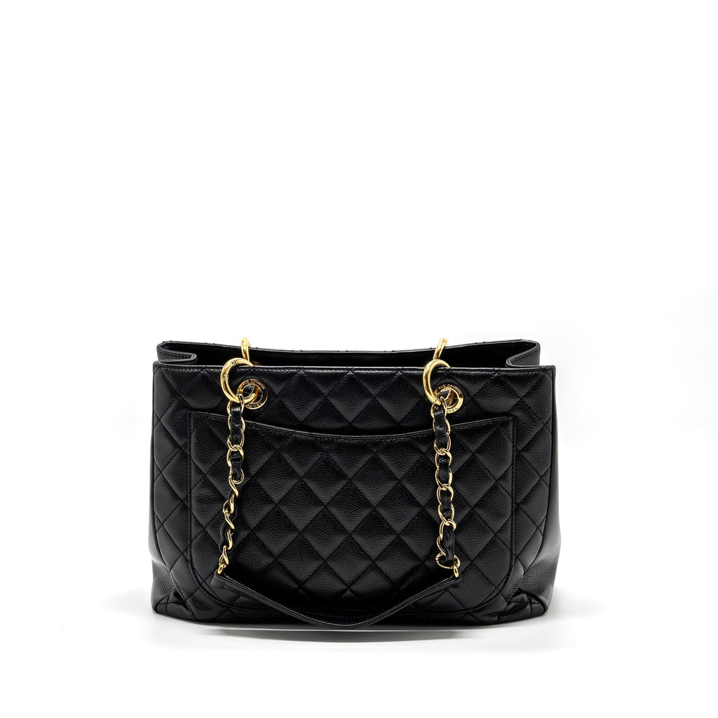 CHANEL GRAND SHOPPING TOTE BAG CAVIAR BLACK GHW