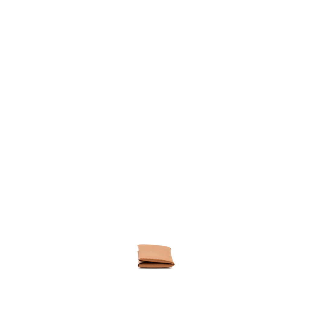 Hermes Calvi Card Holder Epsom Gold SHW