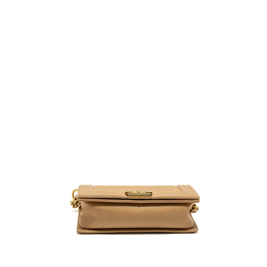 CHANEL MEDIUM BOY BAG CAVIAR BEIGE GHW