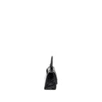 BALENCIAGA XS HOURGLASS CROC-EMBOSSED CALFSKIN SO BLACK