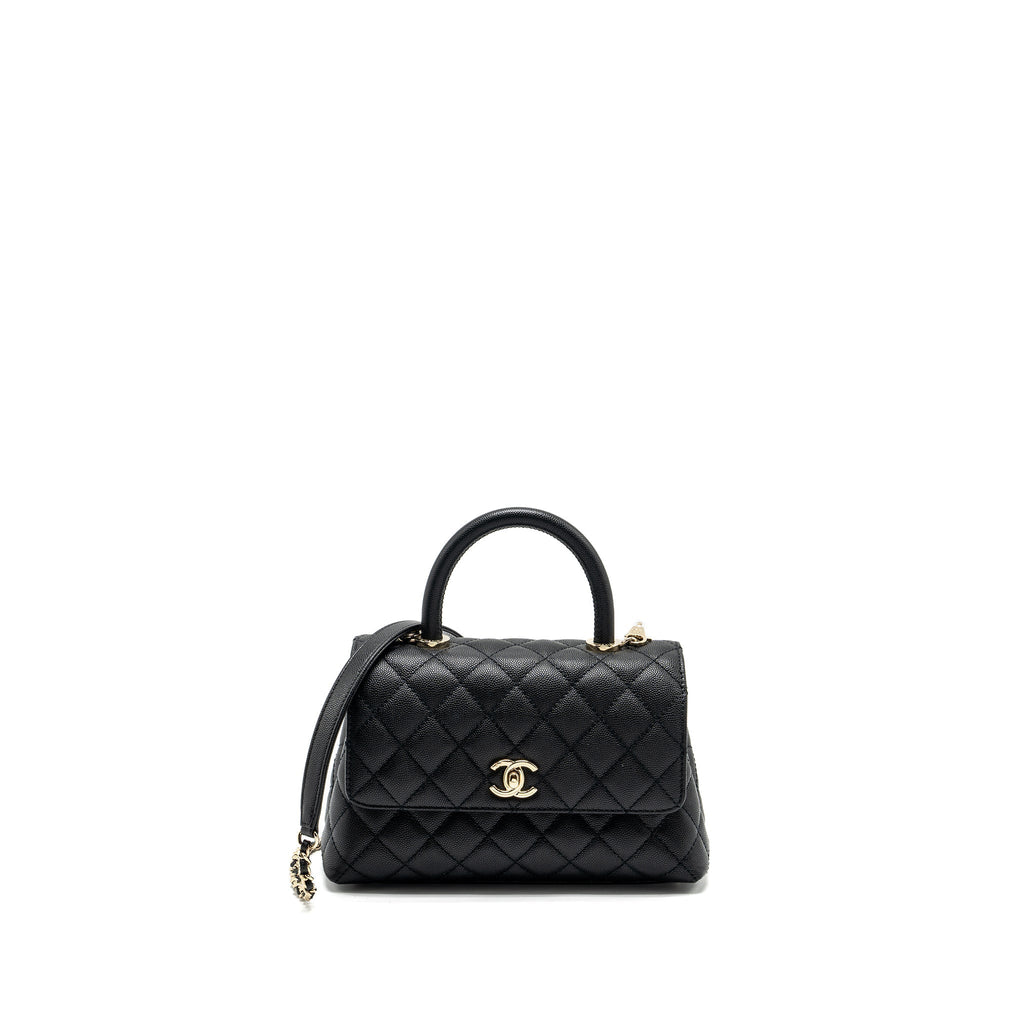CHANEL SMALL COCO HANDLE CAVIAR BLACK LGHW (MICROCHIP)