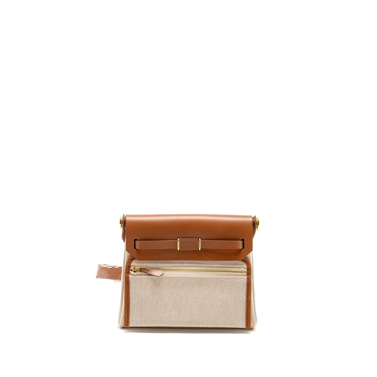 HERMES HERBAG MINI CANVAS/HUNTER ECRU-BEIGE/FAUVE GHW