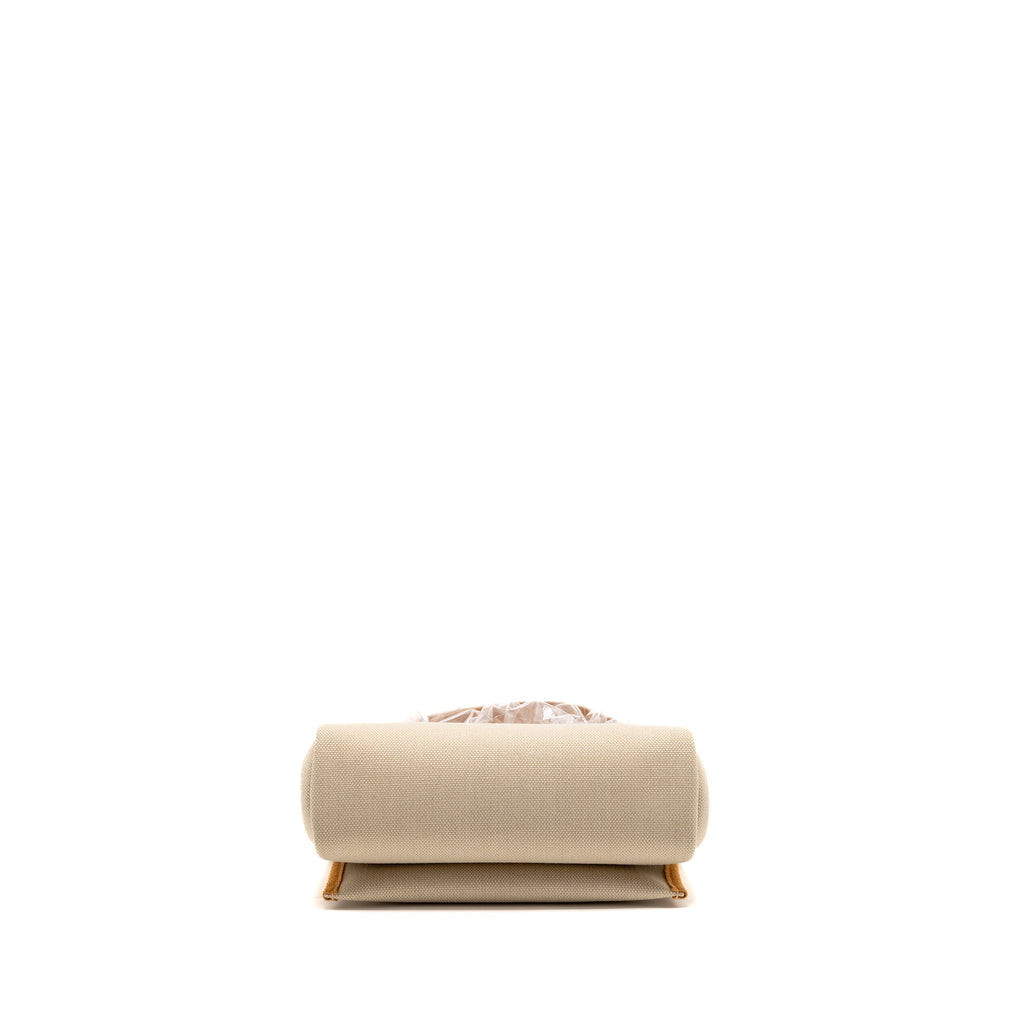 Hermes Herbag Mini Canvas/Hunter Leather Beton / Natural Sable SHW