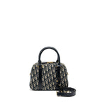 DIOR MEDIUM BOWLING BAG DIOR OBLIQUE CANVAS BLUE GHW