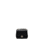 CHANEL MINI SQUARE FLAP BAG LAMBSKIN BLACK LGHW (MICROCHIP)