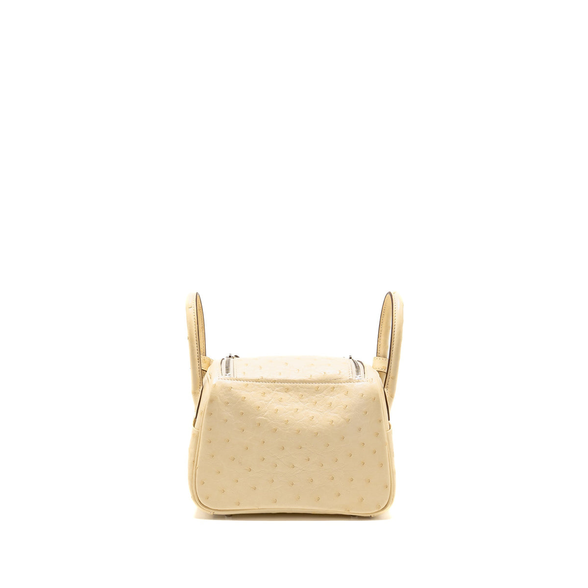 Hermes Mini Lindy Ostrich Nata SHW