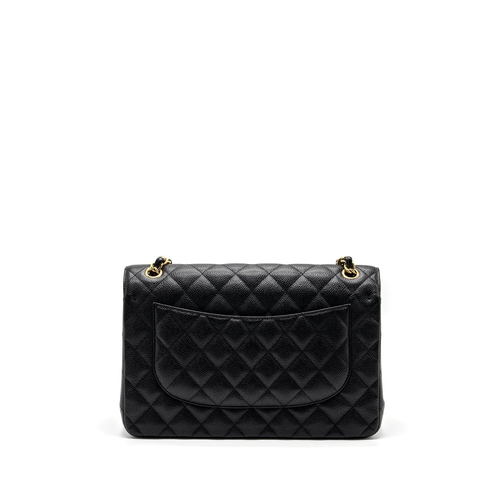 CHANEL JUMBO CLASSIC DOUBLE FLAP BAG CAVIAR BLACK GHW
