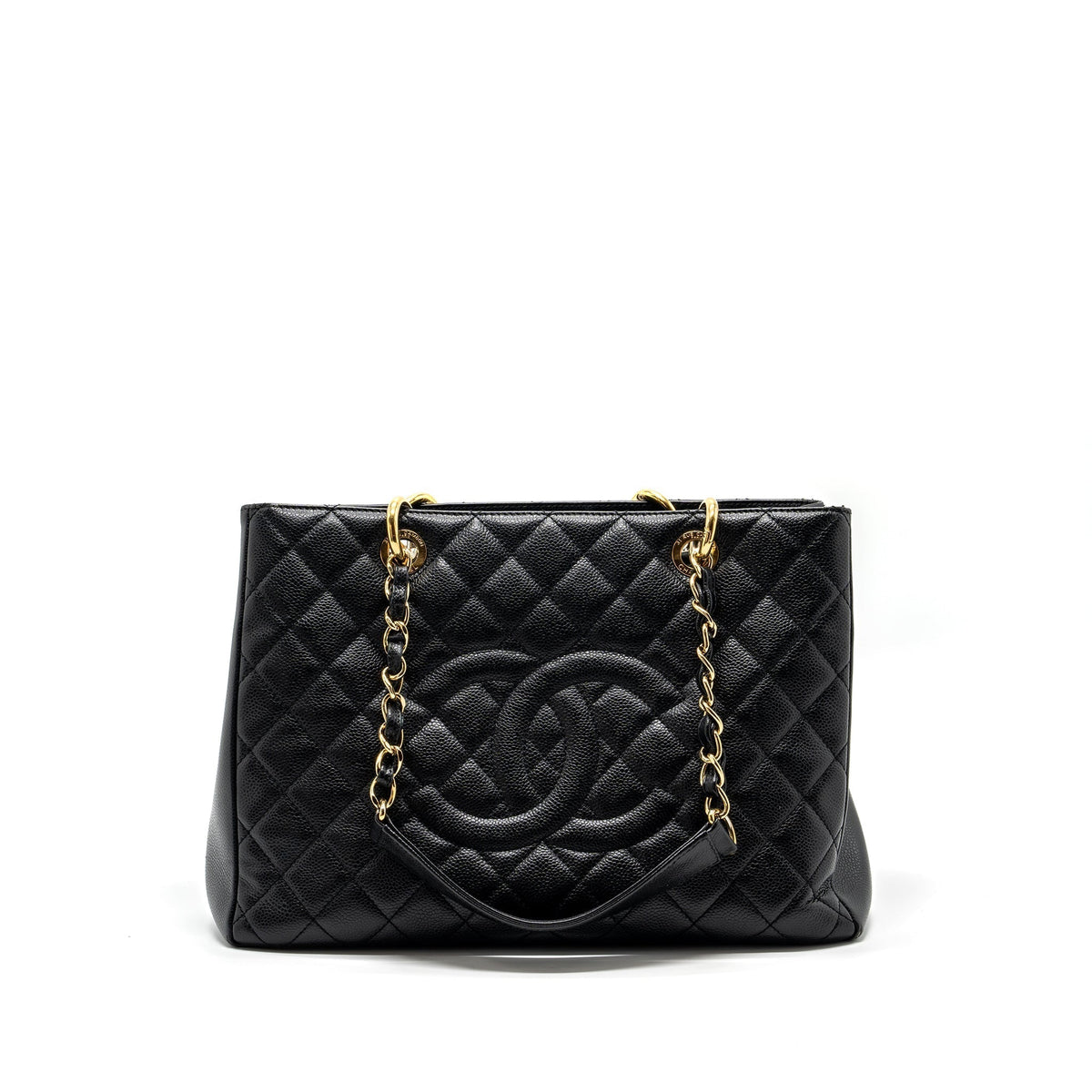 CHANEL GRAND SHOPPING TOTE BAG CAVIAR BLACK GHW