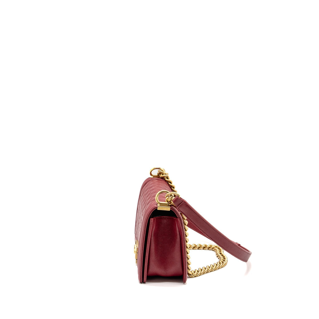CHANEL MEDIUM BOY BAG CAVIAR RED GHW