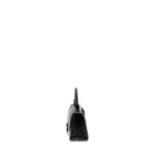 BALENCIAGA XS HOURGLASS CROC-EMBOSSED CALFSKIN SO BLACK