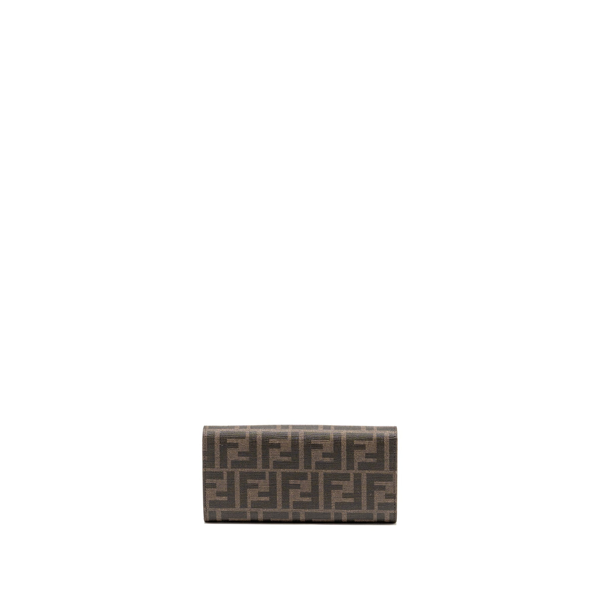 FENDI CONTINENTAL WALLET ON CHAIN FF FABRIC/CALFSKIN TOBACCO BROWN/BEIGE GHW