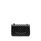 CHANEL MEDIUM CLASSIC DOUBLE FLAP BAG PATENT SO BLACK
